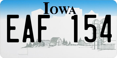 IA license plate EAF154