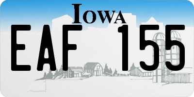 IA license plate EAF155