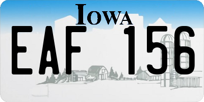 IA license plate EAF156