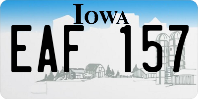 IA license plate EAF157