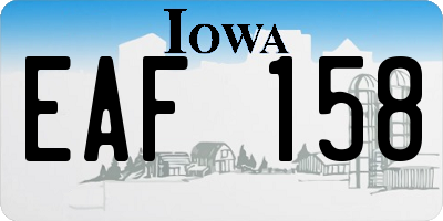 IA license plate EAF158