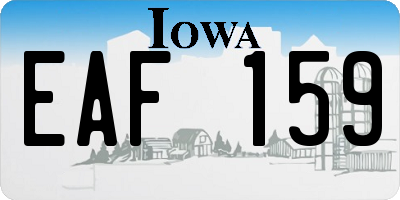 IA license plate EAF159