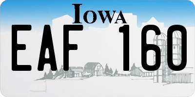 IA license plate EAF160