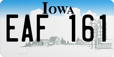 IA license plate EAF161