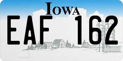 IA license plate EAF162