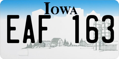 IA license plate EAF163