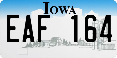 IA license plate EAF164