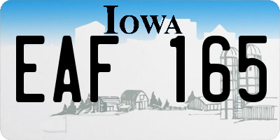 IA license plate EAF165