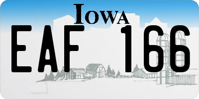 IA license plate EAF166