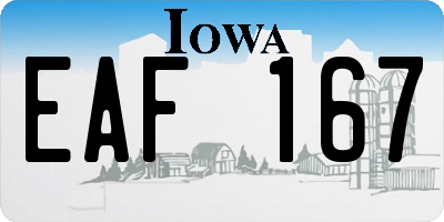 IA license plate EAF167