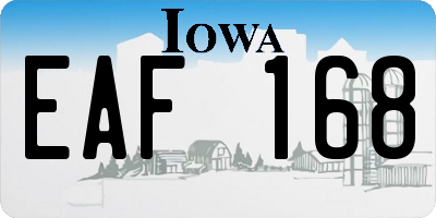 IA license plate EAF168