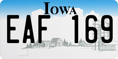 IA license plate EAF169