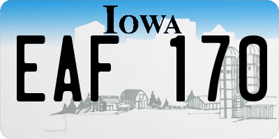 IA license plate EAF170