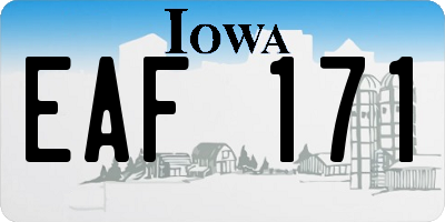 IA license plate EAF171