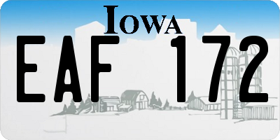 IA license plate EAF172