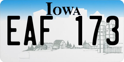 IA license plate EAF173