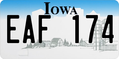 IA license plate EAF174