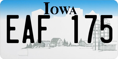 IA license plate EAF175