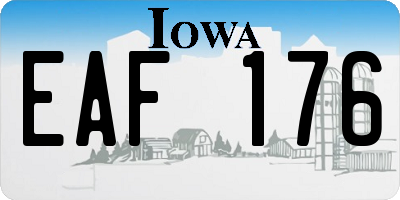 IA license plate EAF176