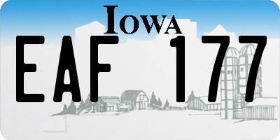 IA license plate EAF177