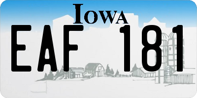 IA license plate EAF181