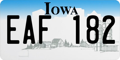 IA license plate EAF182