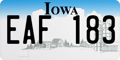 IA license plate EAF183