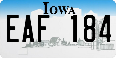 IA license plate EAF184