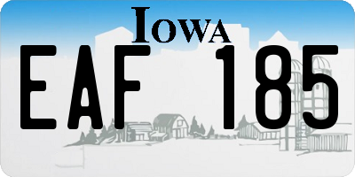 IA license plate EAF185