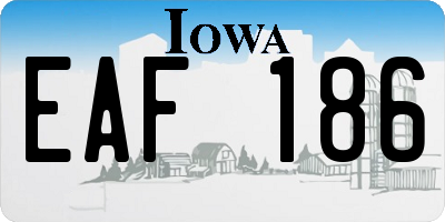 IA license plate EAF186