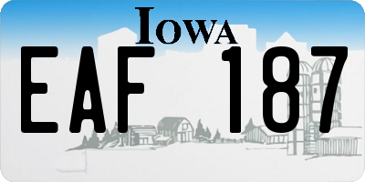 IA license plate EAF187