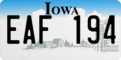 IA license plate EAF194