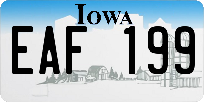 IA license plate EAF199