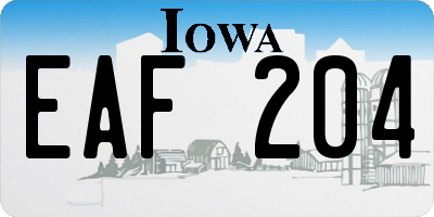 IA license plate EAF204