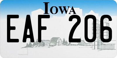 IA license plate EAF206