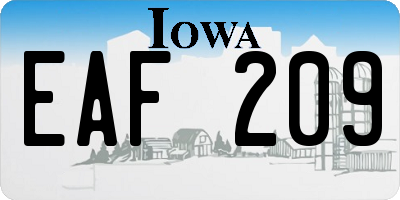 IA license plate EAF209