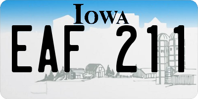 IA license plate EAF211