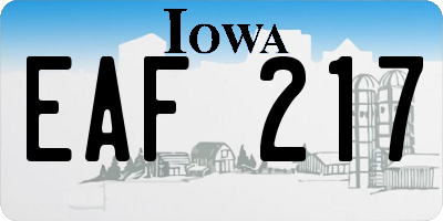 IA license plate EAF217