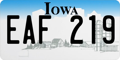 IA license plate EAF219