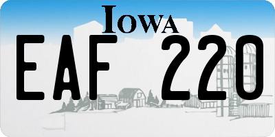 IA license plate EAF220