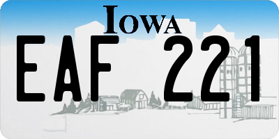 IA license plate EAF221