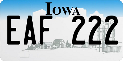 IA license plate EAF222