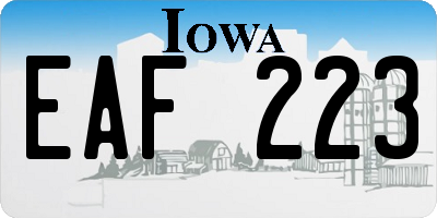IA license plate EAF223