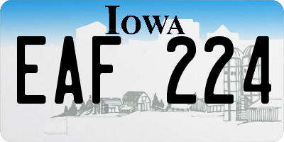 IA license plate EAF224