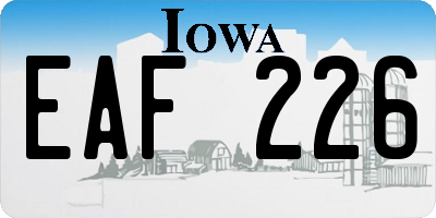 IA license plate EAF226