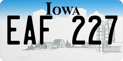 IA license plate EAF227