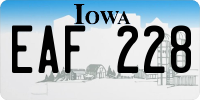 IA license plate EAF228