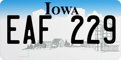 IA license plate EAF229