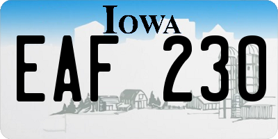 IA license plate EAF230