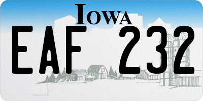 IA license plate EAF232